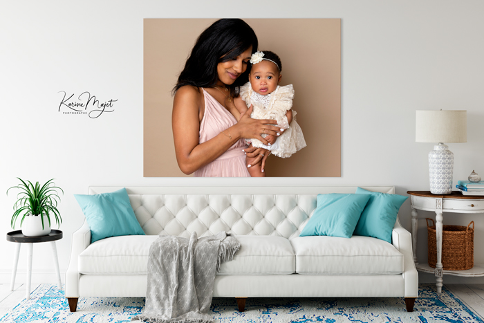 idée pour décorer son intérieur avec une photo maman et bébé Karine Majet
