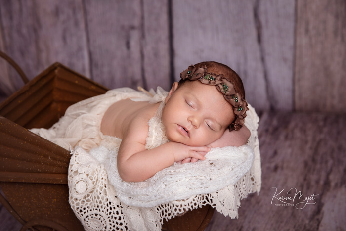 séance photo bébé dans un landau avec karine majet