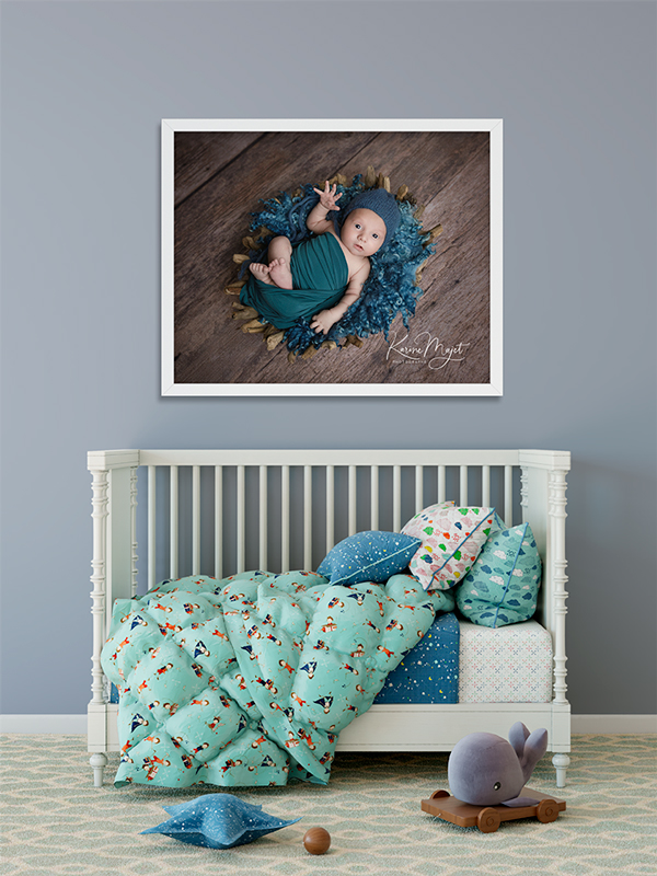 idée pour décorer la chambre de bébé avec une photo de naissance Karine Majet