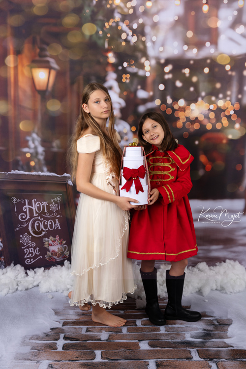 shooting de Noël avec de belles tenues pour les filles